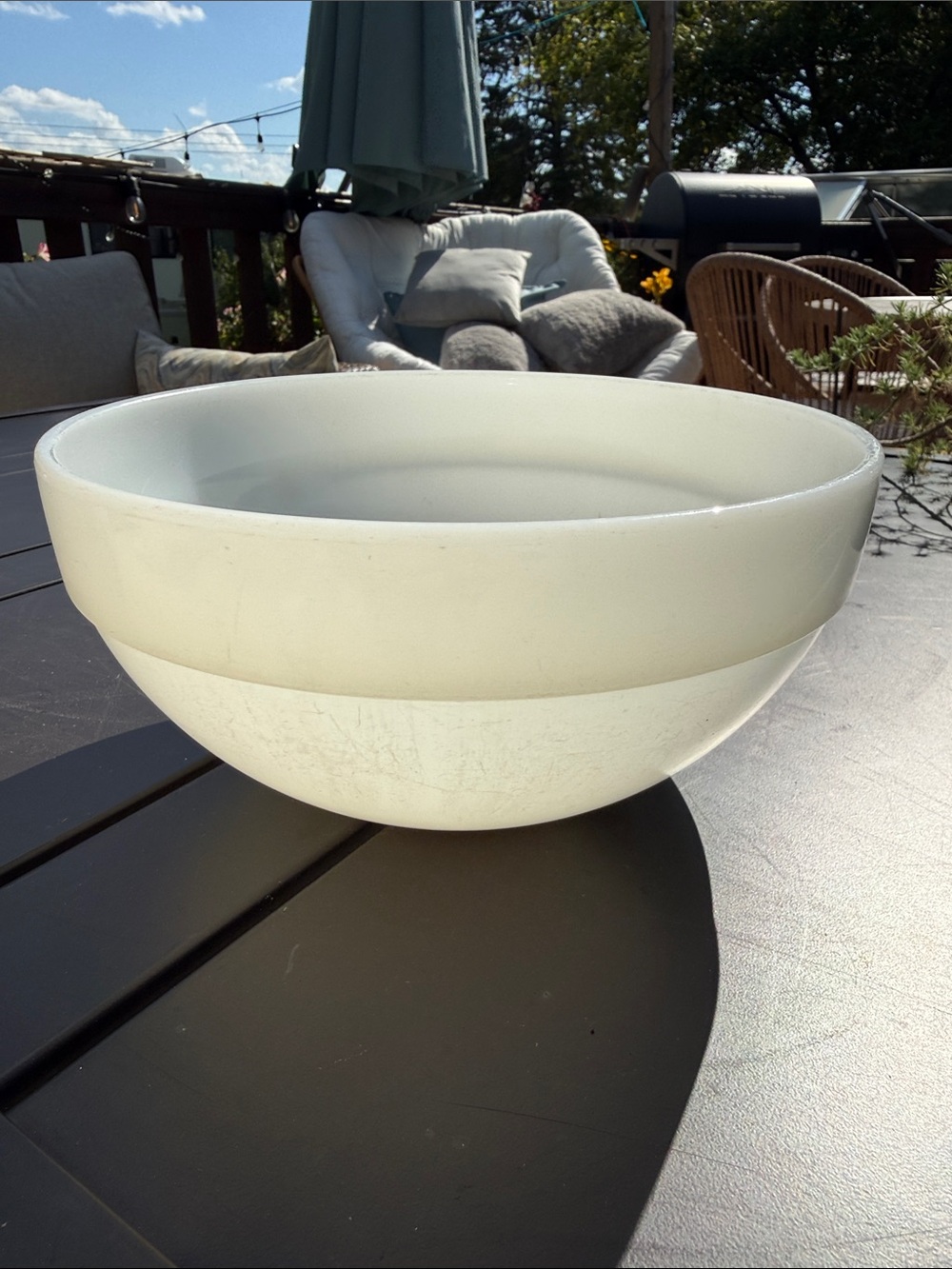 Glass Decorative Bowl - White Home Art Accent